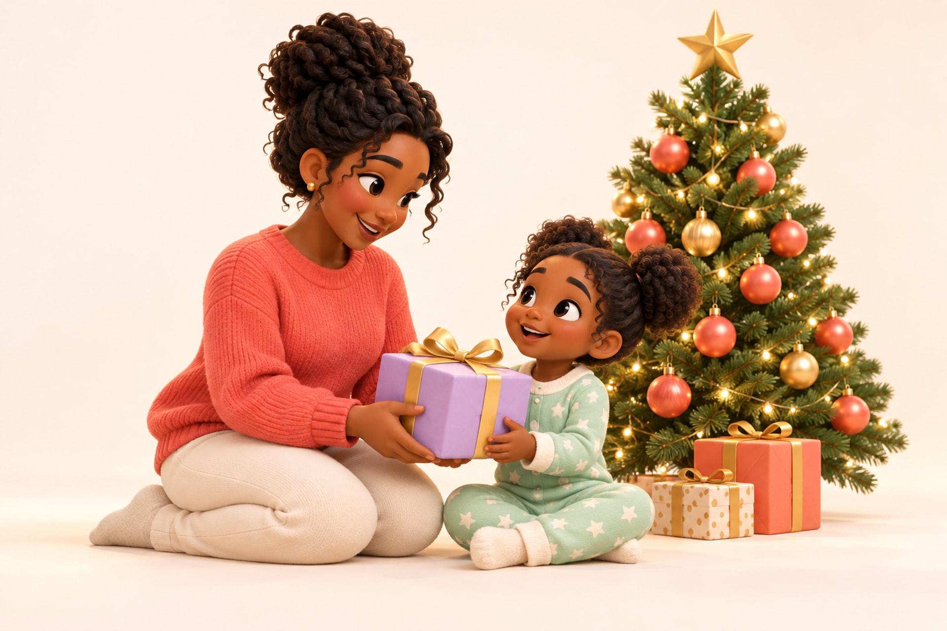 Christmas celebration, friends or family sharing a warm moment