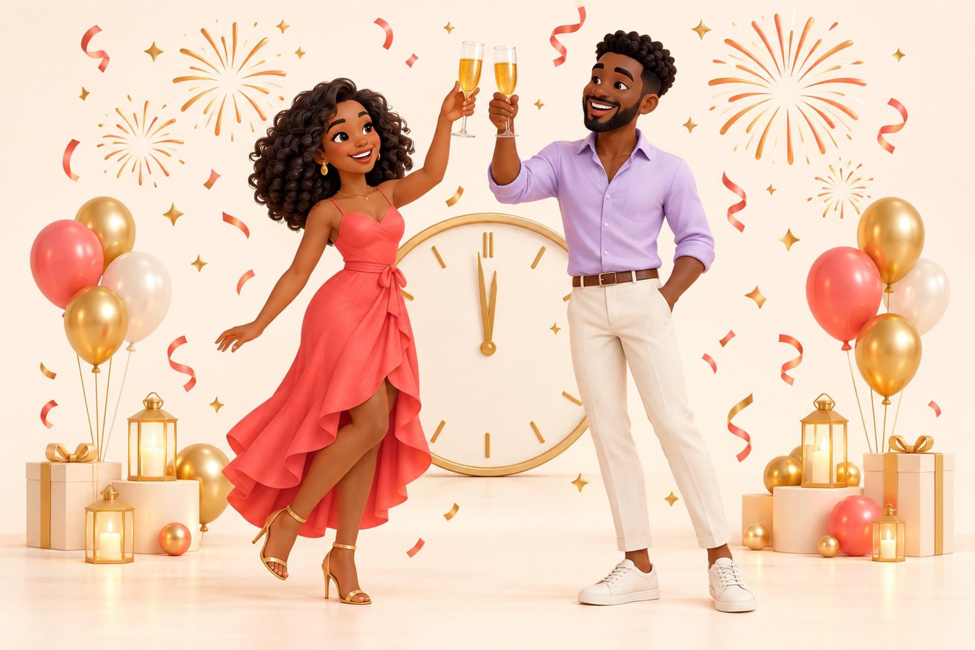 New Year celebration, Toast to the year ahead